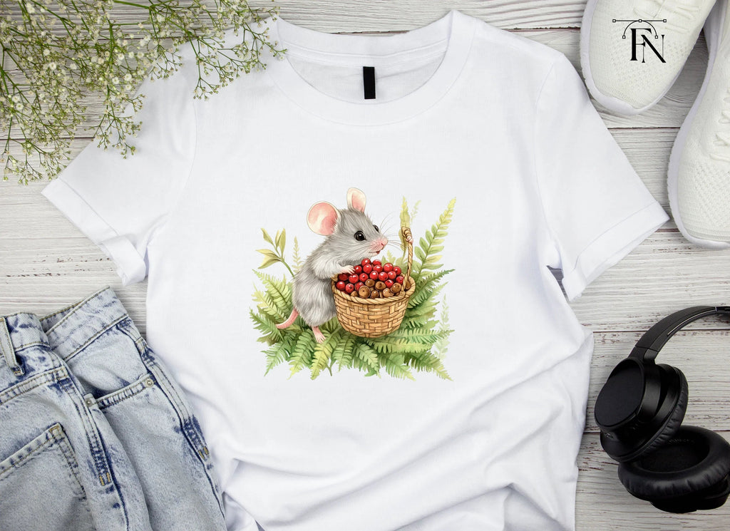 Cute Mice with Berries and Acorns Clipart Bundle
