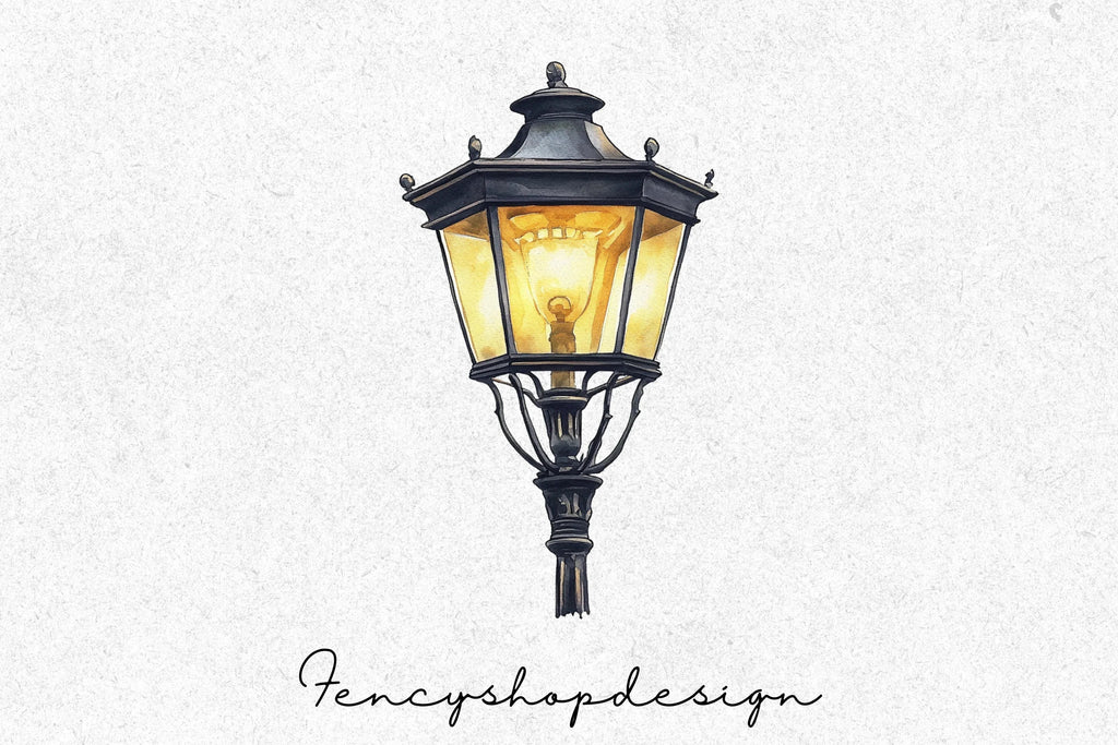Vintage Street Lamp Clipart Bundle