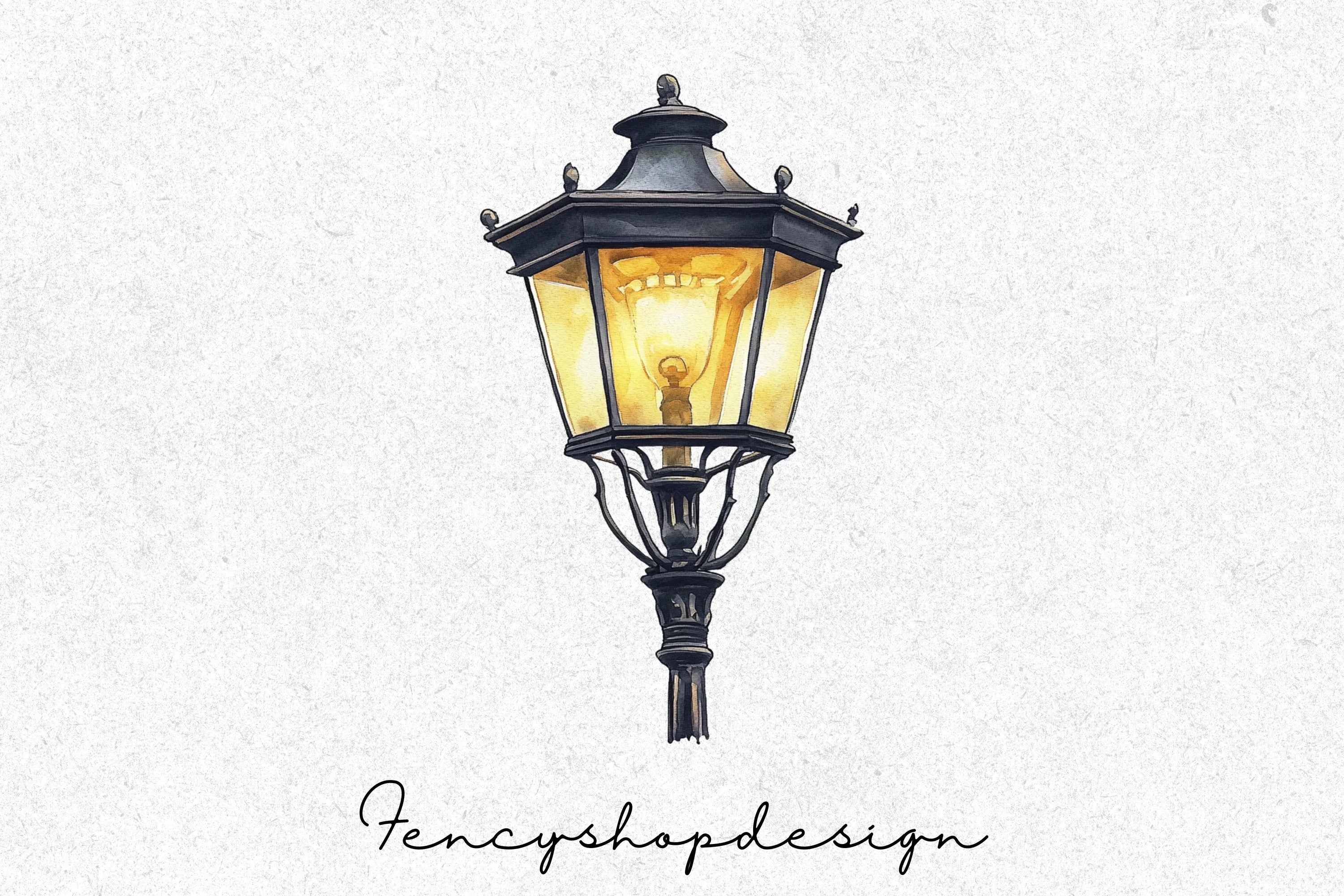 Vintage Street Lamp Clipart Bundle