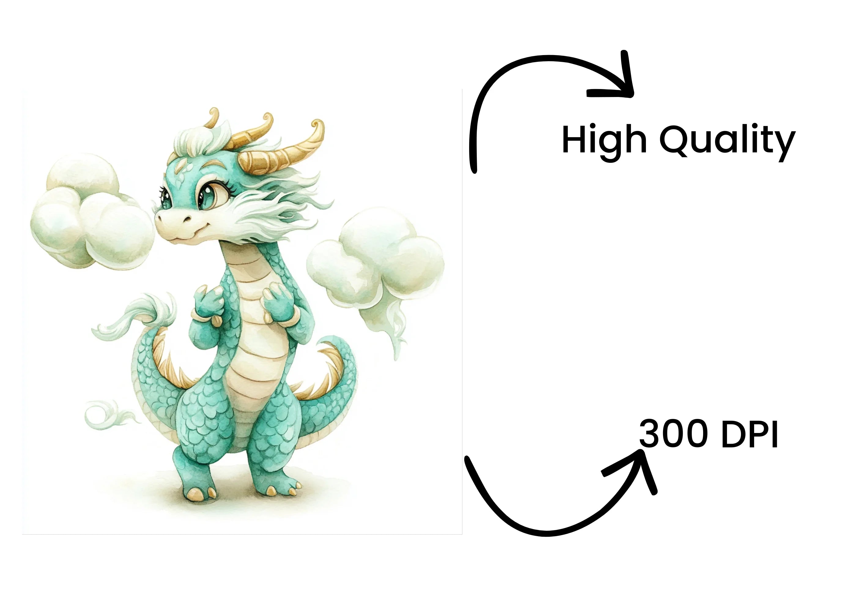Cute Baby Dragon Clipart Bundle