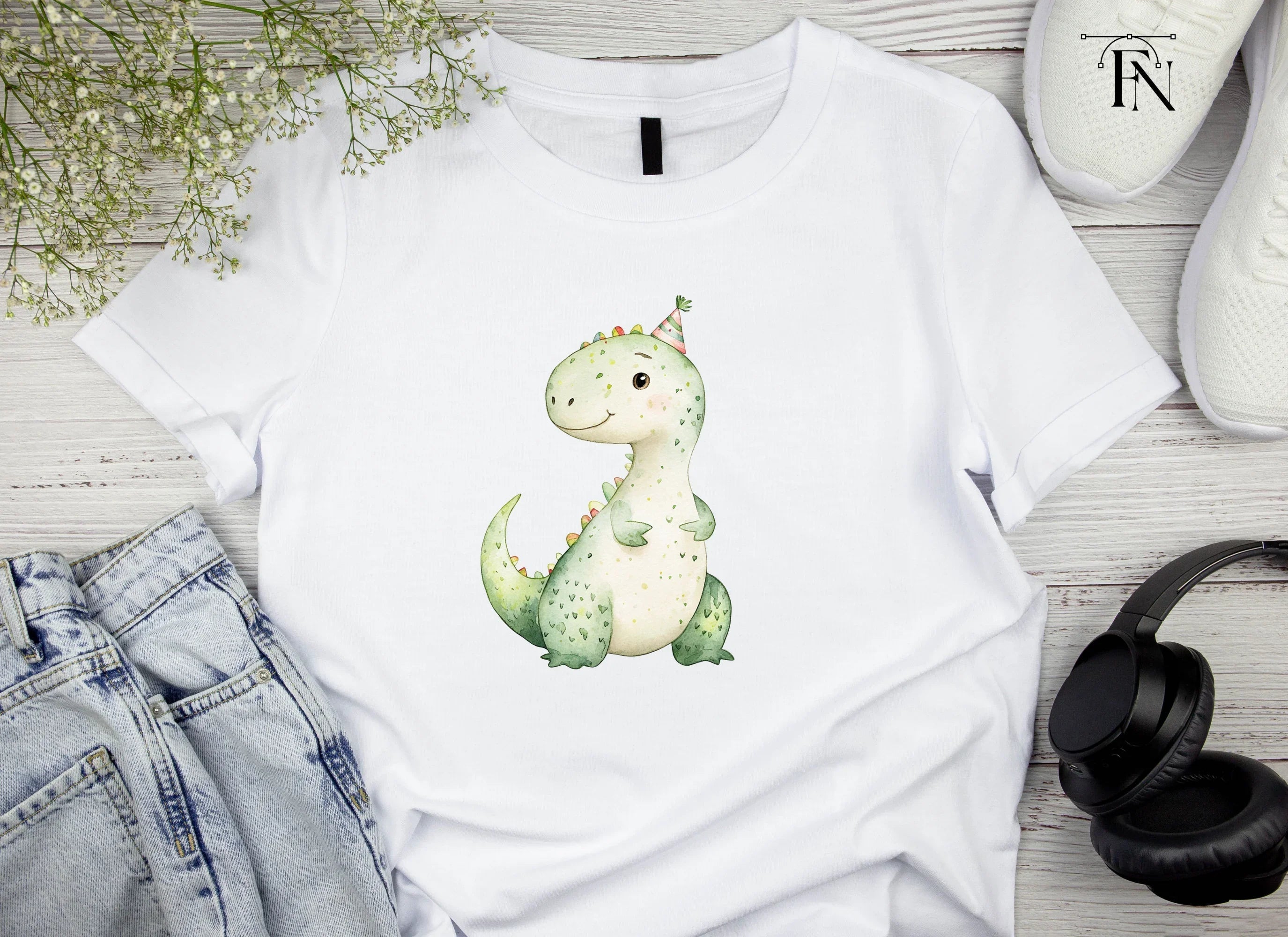 Adorable Baby Dinosaur Birthday Clipart Bundle