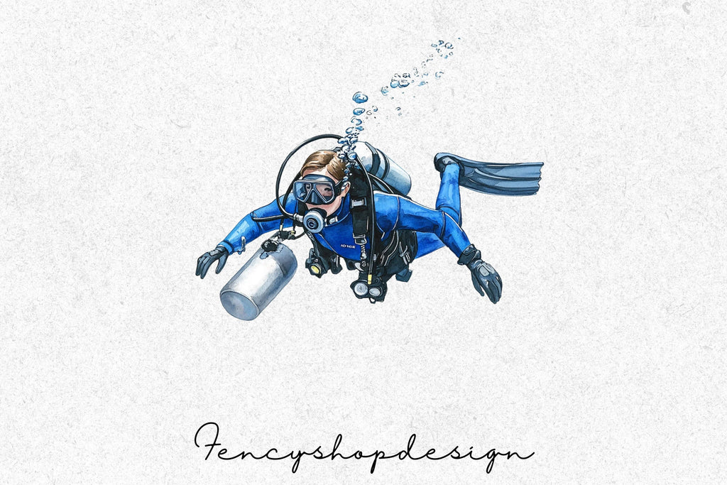 Scuba Diver Clipart Bundle
