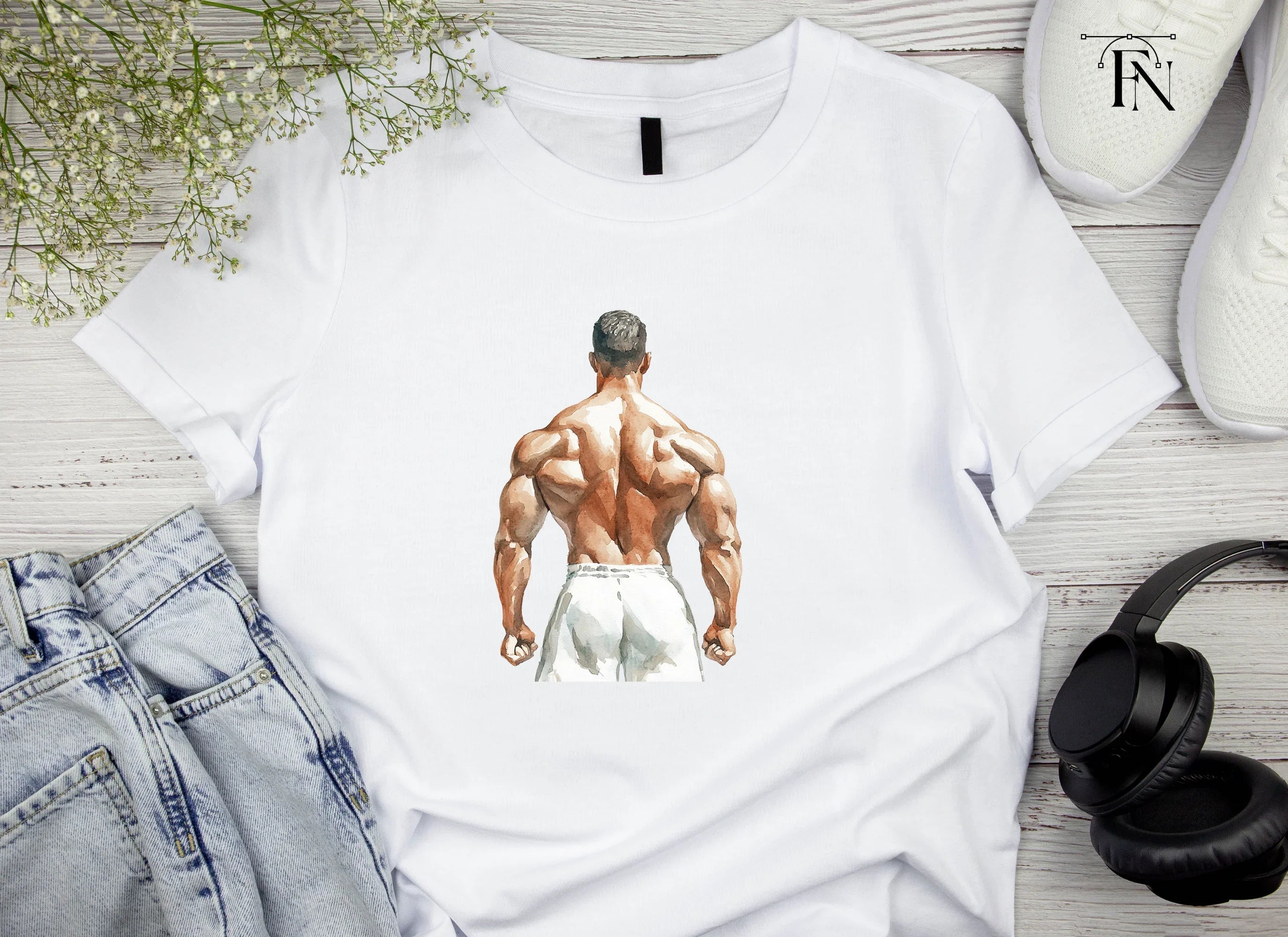 Muscular Man Back View Clipart Bundle