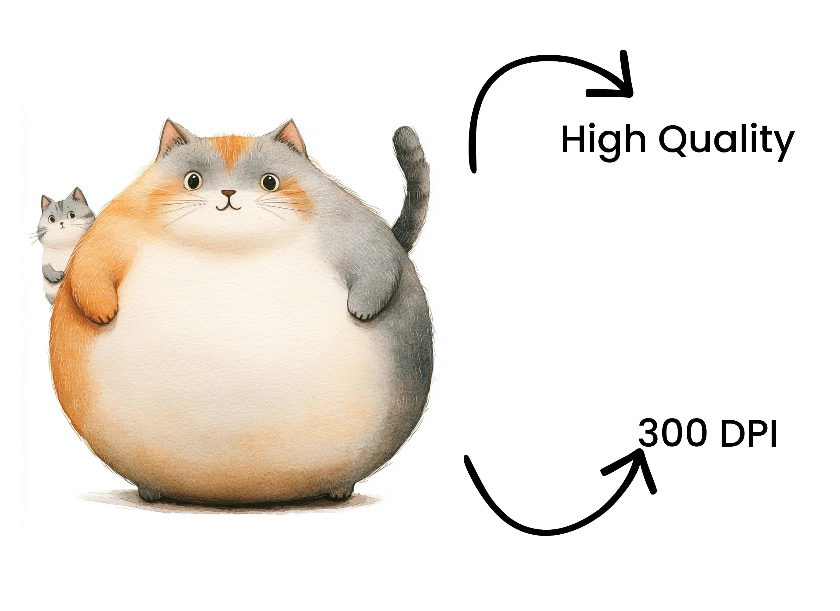 Chubby Cat and Kitten Clipart Bundle