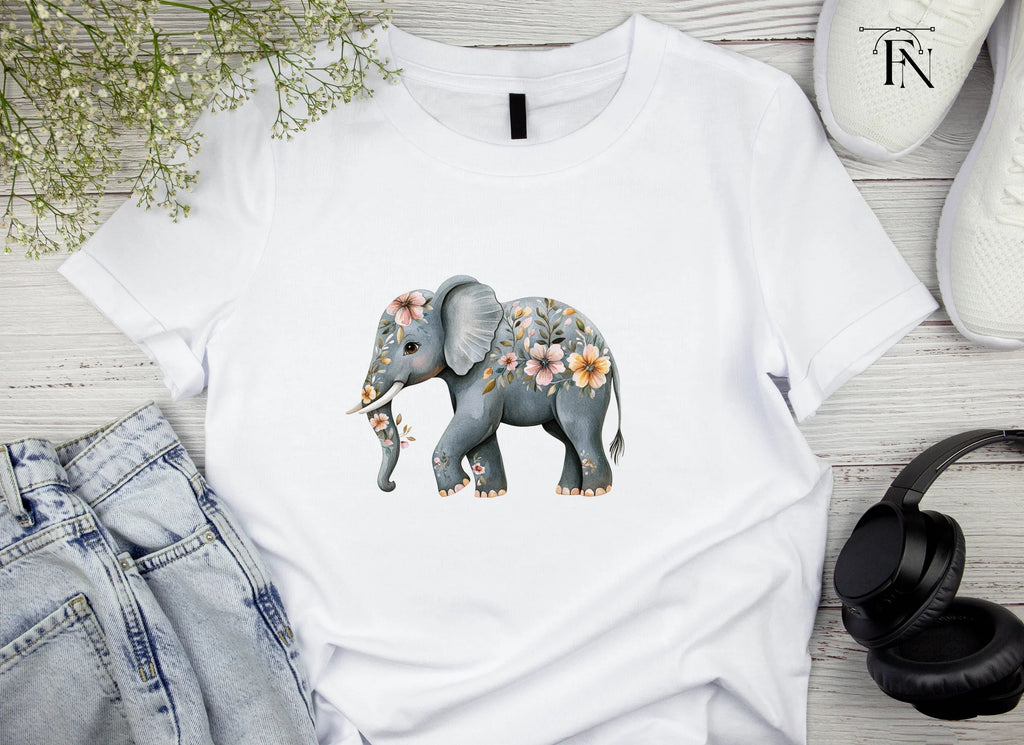 Floral Elephant Clipart Bundle