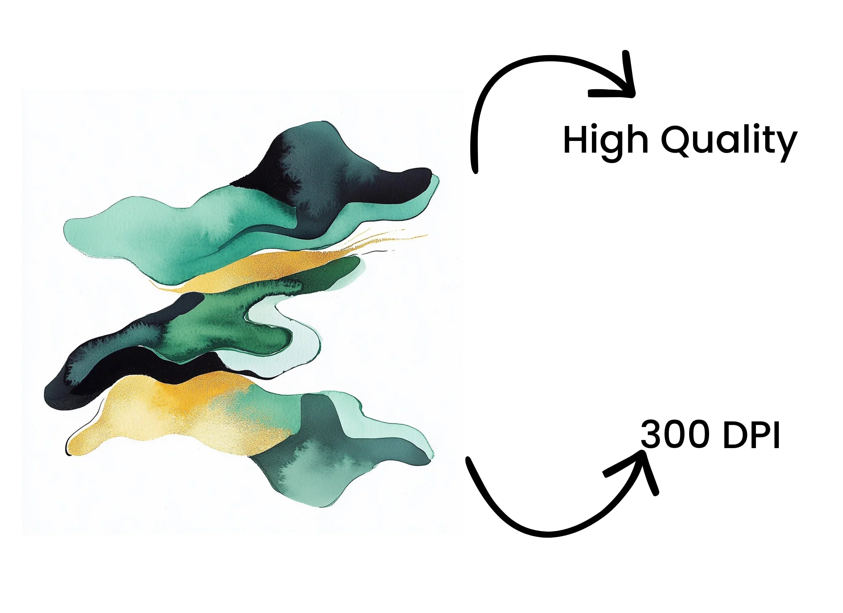 Abstract Teal Gold Shapes Clipart Bundle