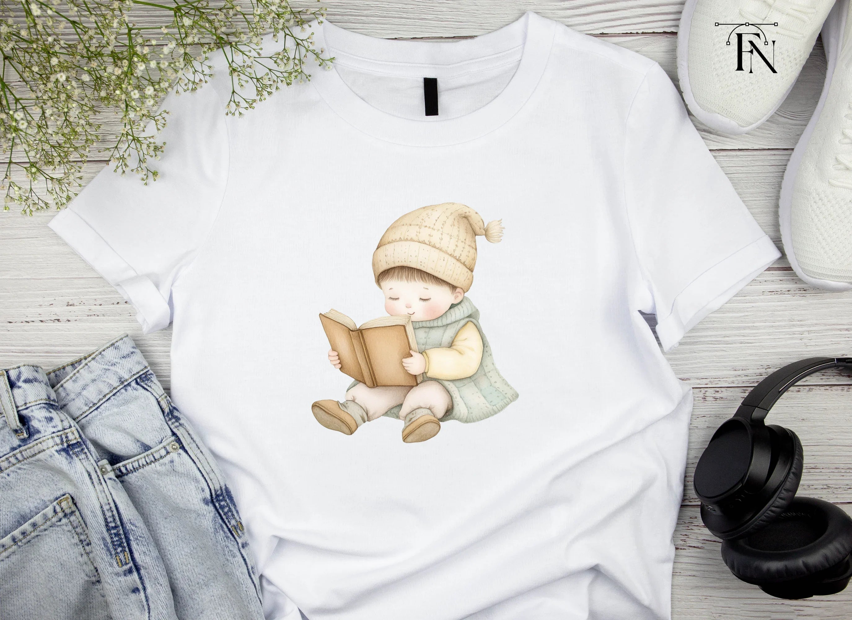 Cute Baby Reading Book Clipart Bundle