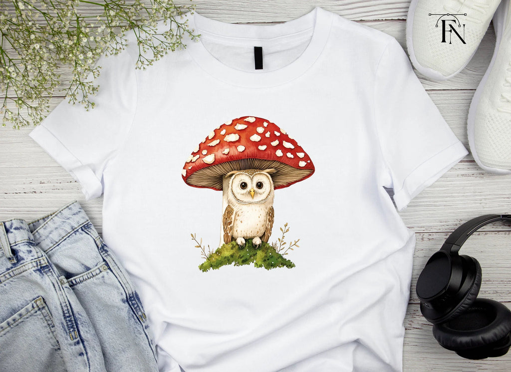 Whimsical Owls on Mushroom Clipart Bundle