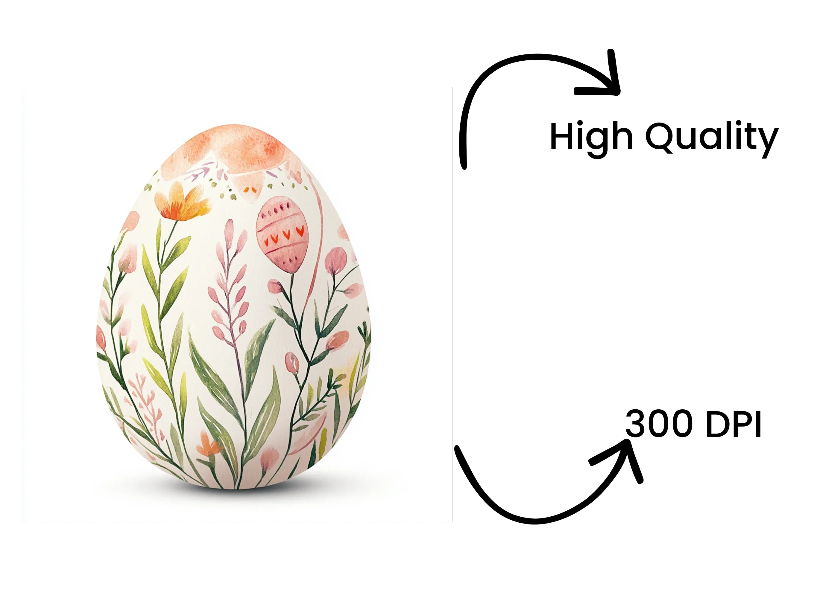 Floral Easter Eggs Clipart Bundle
