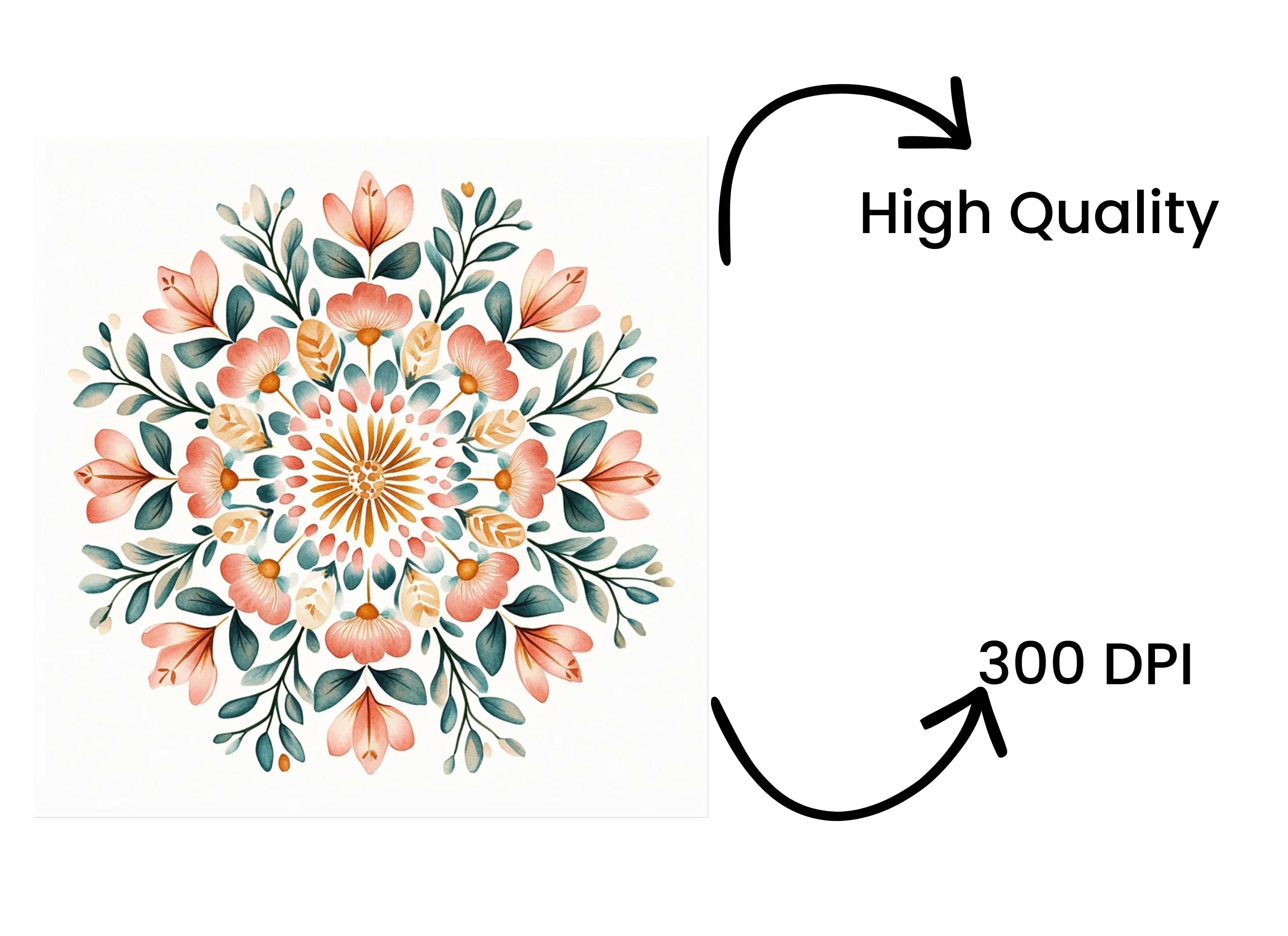 Elegant Floral Mandala Clipart Bundle
