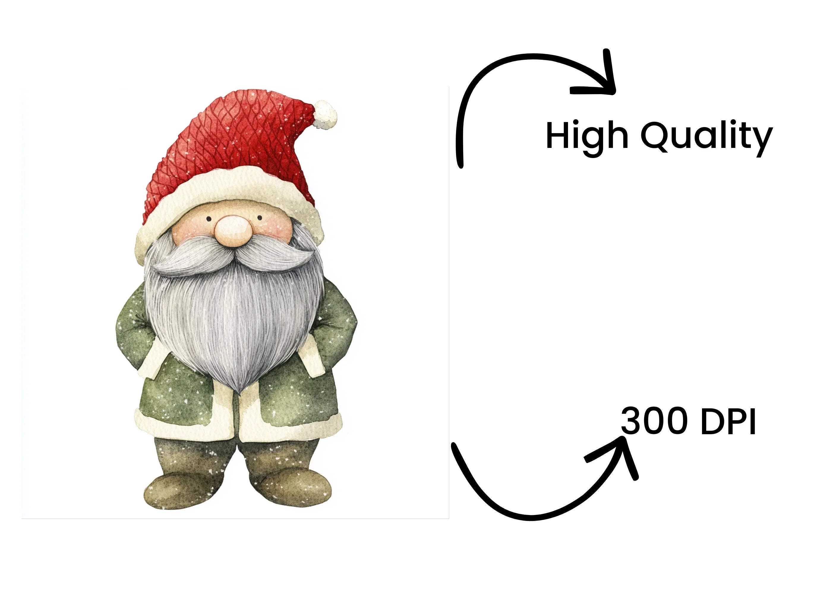 Festive Red Hat Gnomes Clipart Bundle