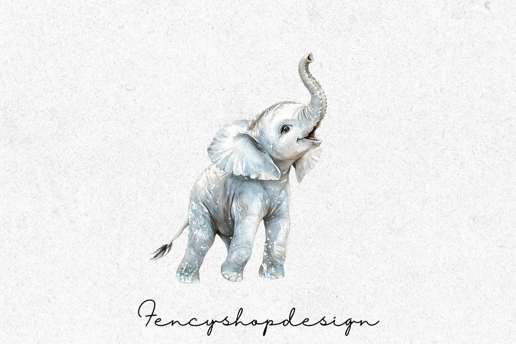 Adorable Baby Elephant Clipart Bundle