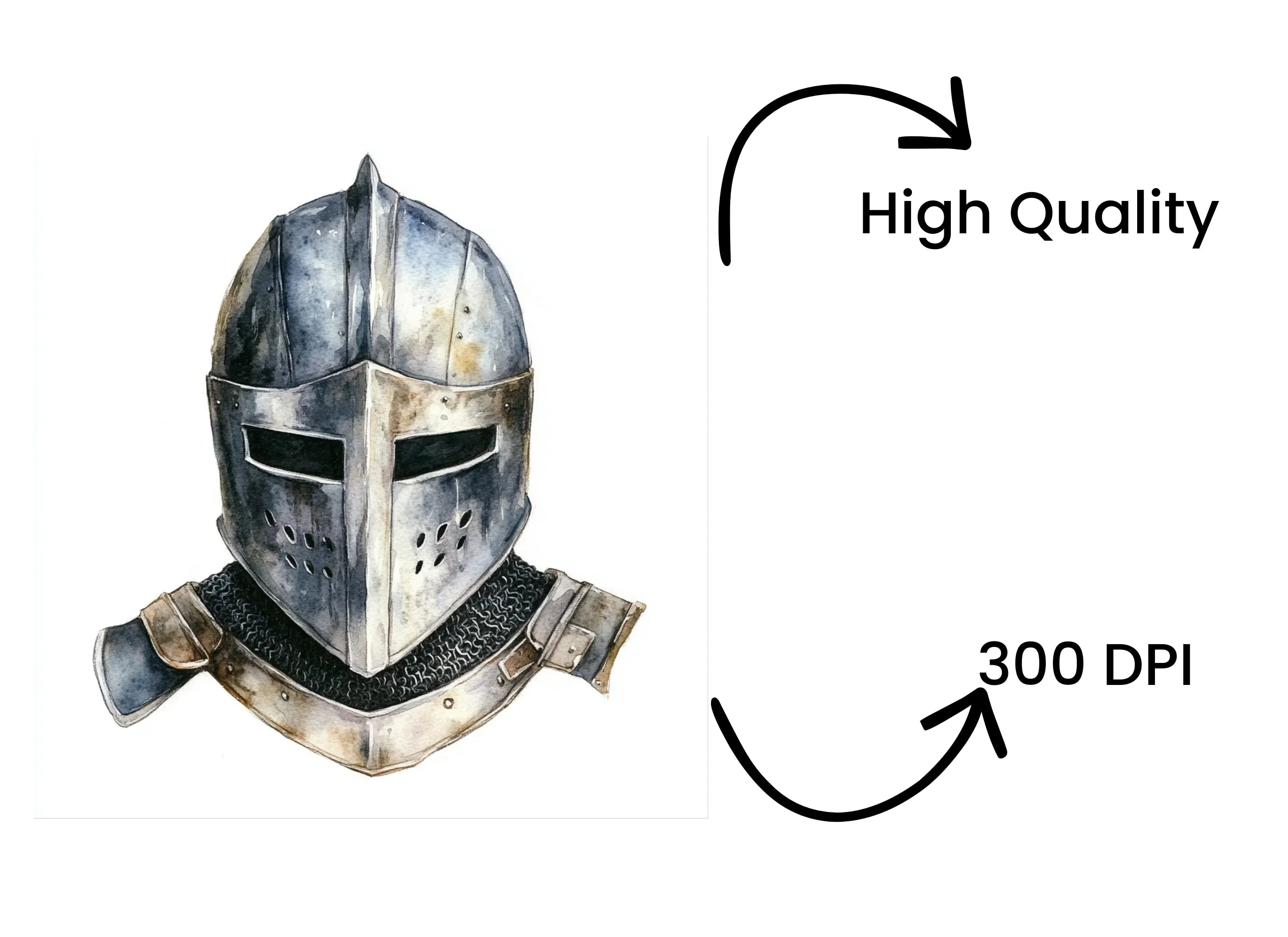 Medieval Knight Helmets Clipart Bundle