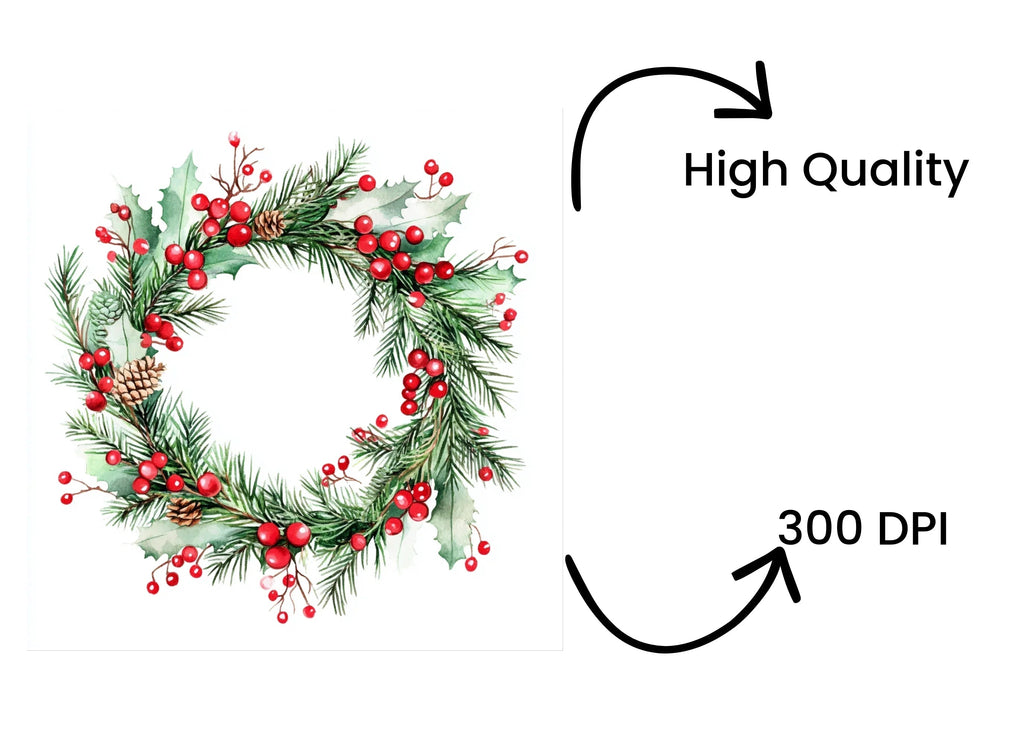 Christmas Wreaths Clipart Bundle