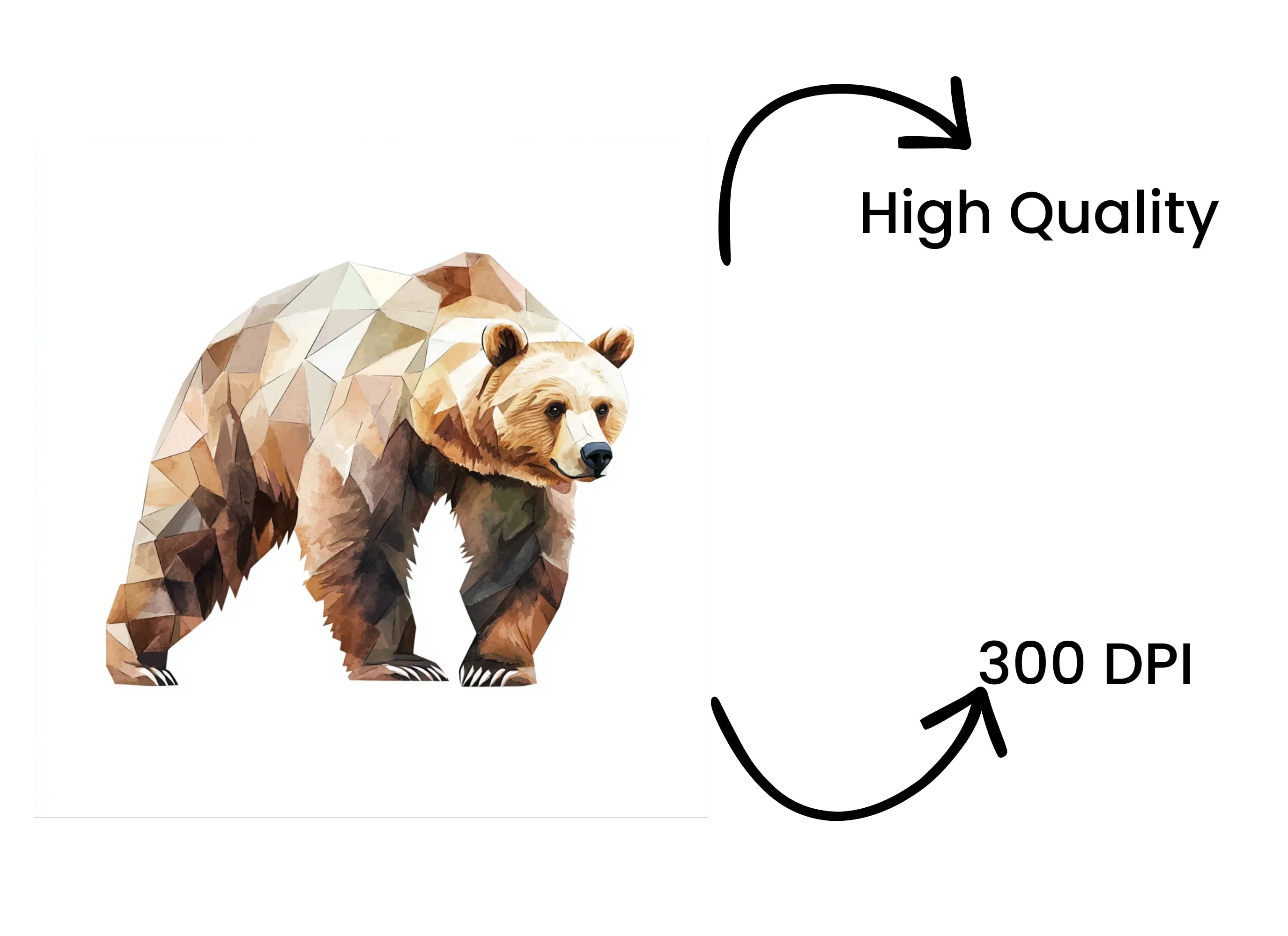 Brown Geometric Bear Duo Clipart Bundle