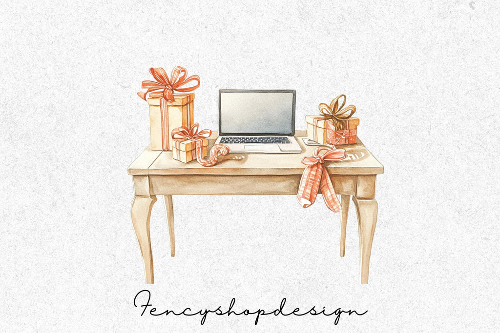 Christmas Desk Decor Clipart Bundle