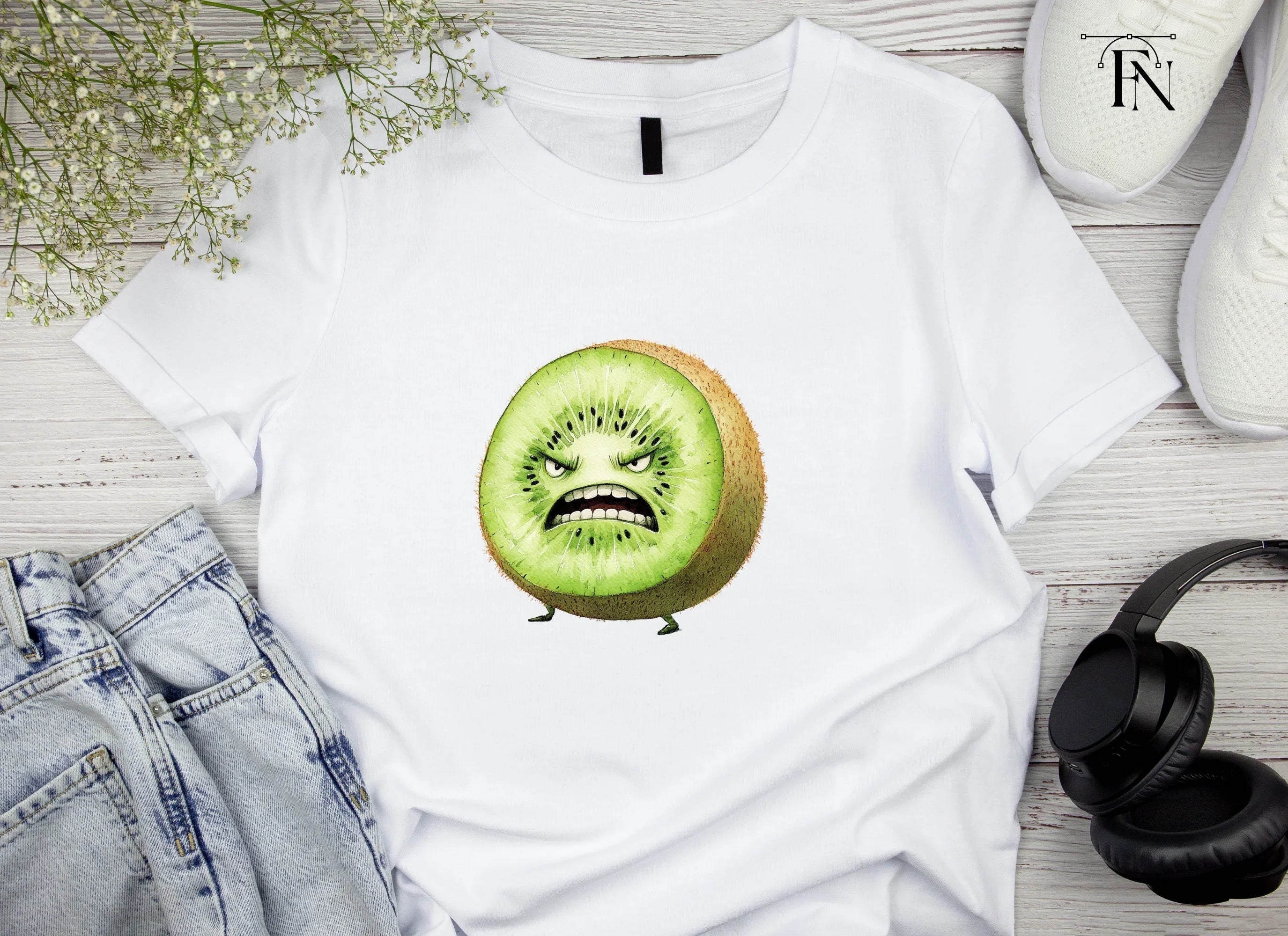 Furious Kiwi Fruit Character Clipart Bundle