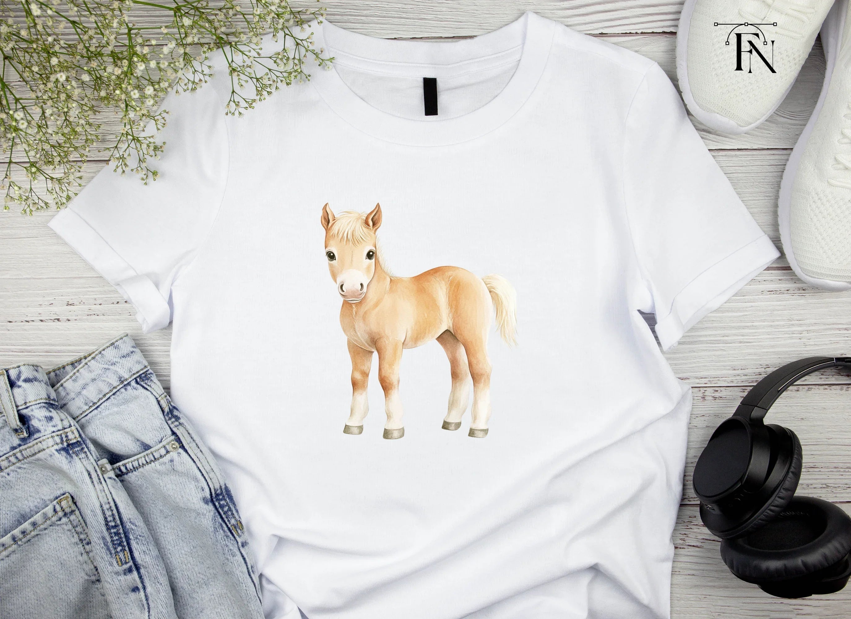 Adorable Palomino Foal Clipart Bundle