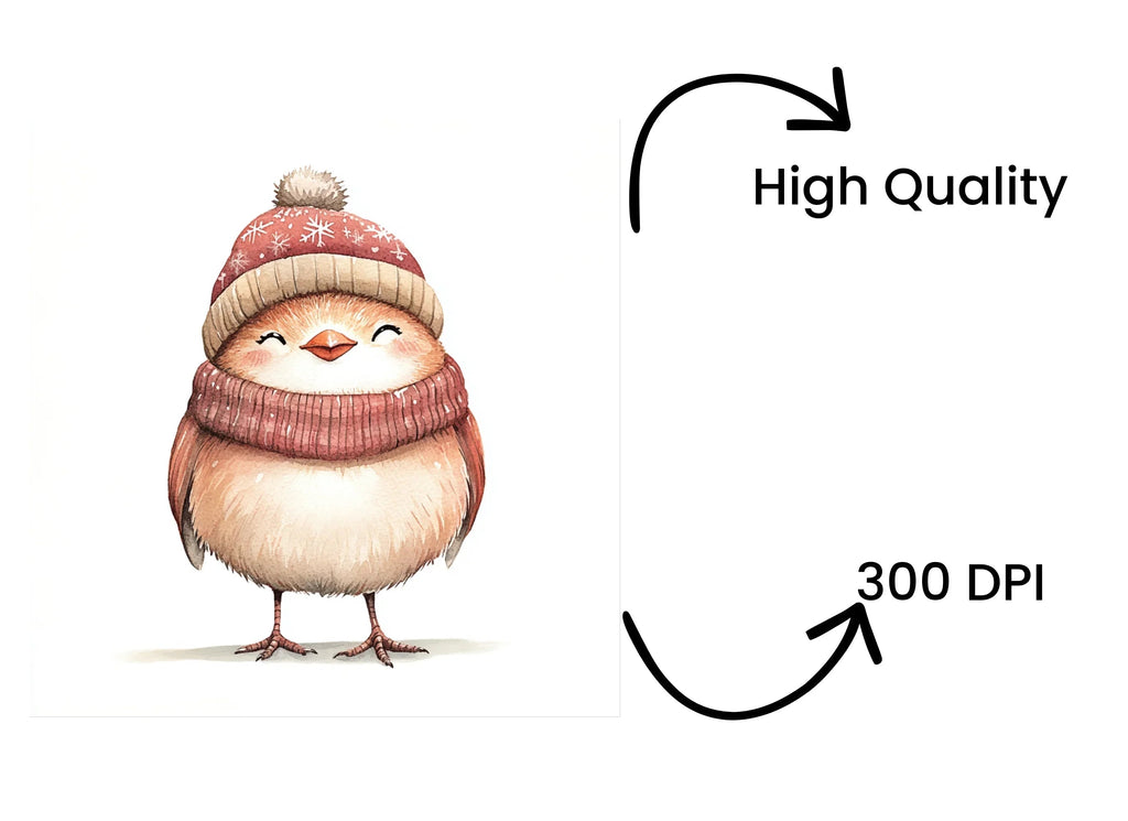 Cute Winter Birds Clipart Bundle