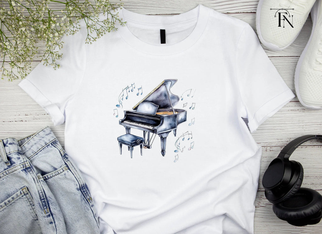 Musical Grand Piano with Notes Clipart Bundle