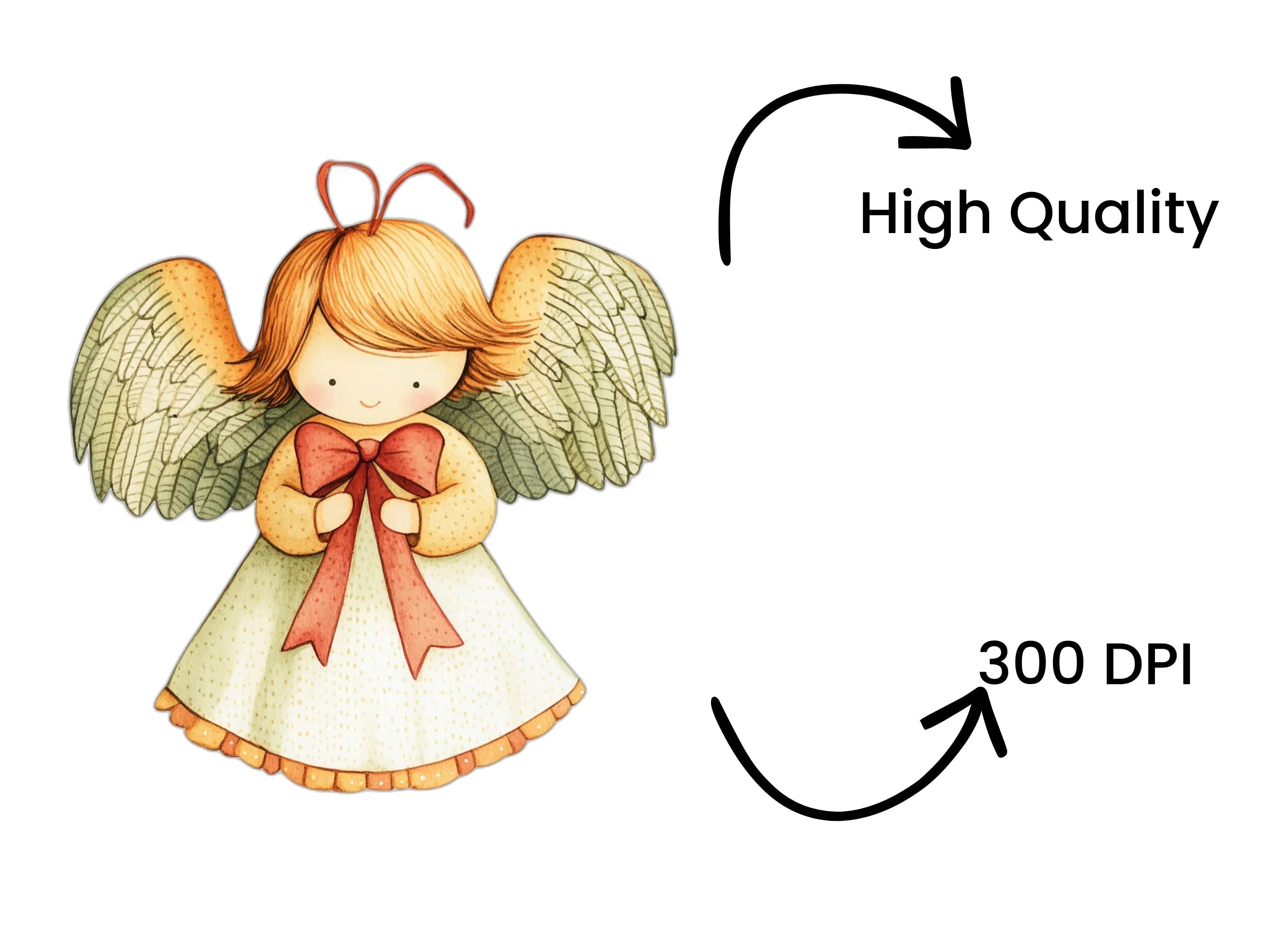 Charming Christmas Angel Clipart Bundle