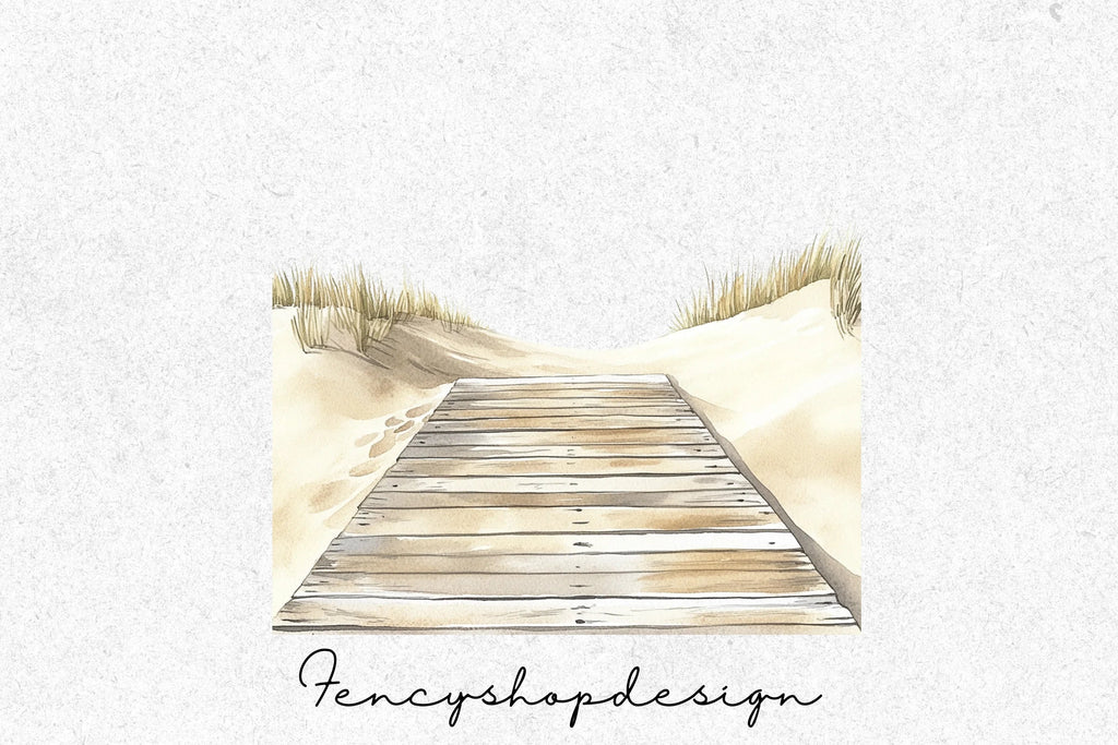 Beach Boardwalk Clipart Bundle