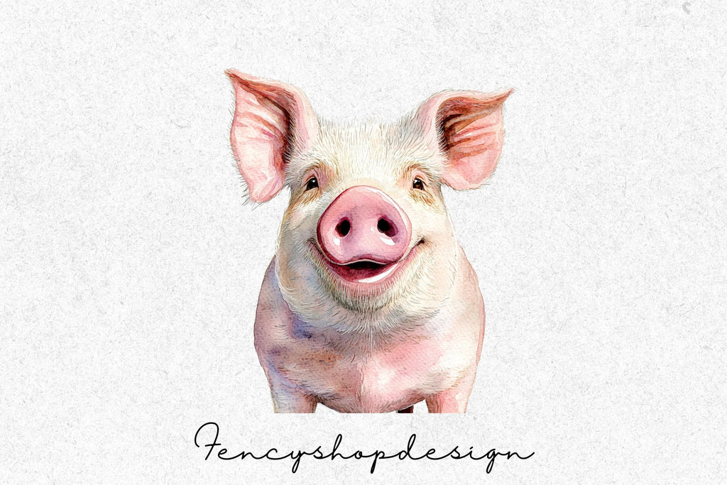 Adorable Pig Faces Clipart Bundle