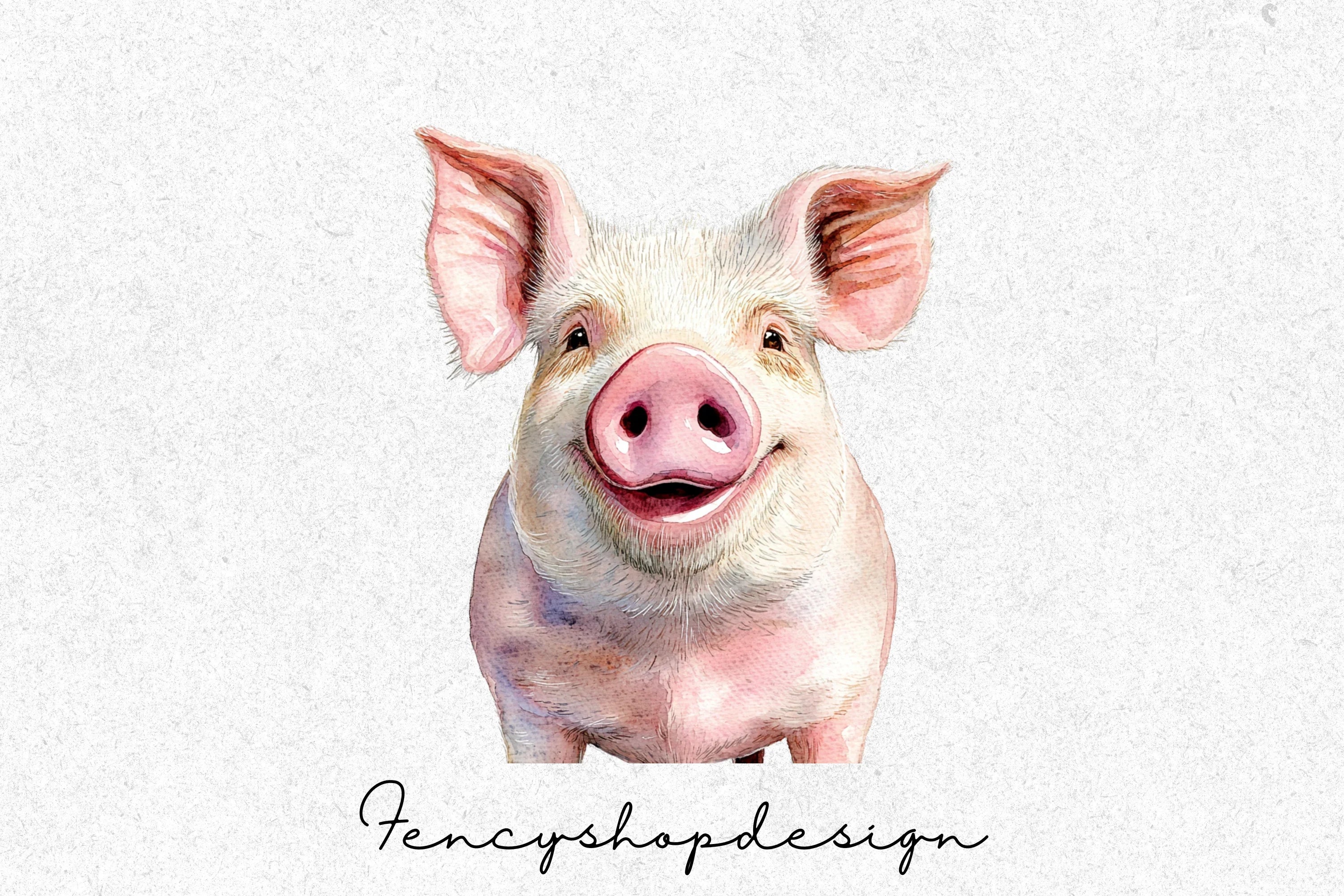 Adorable Pig Faces Clipart Bundle