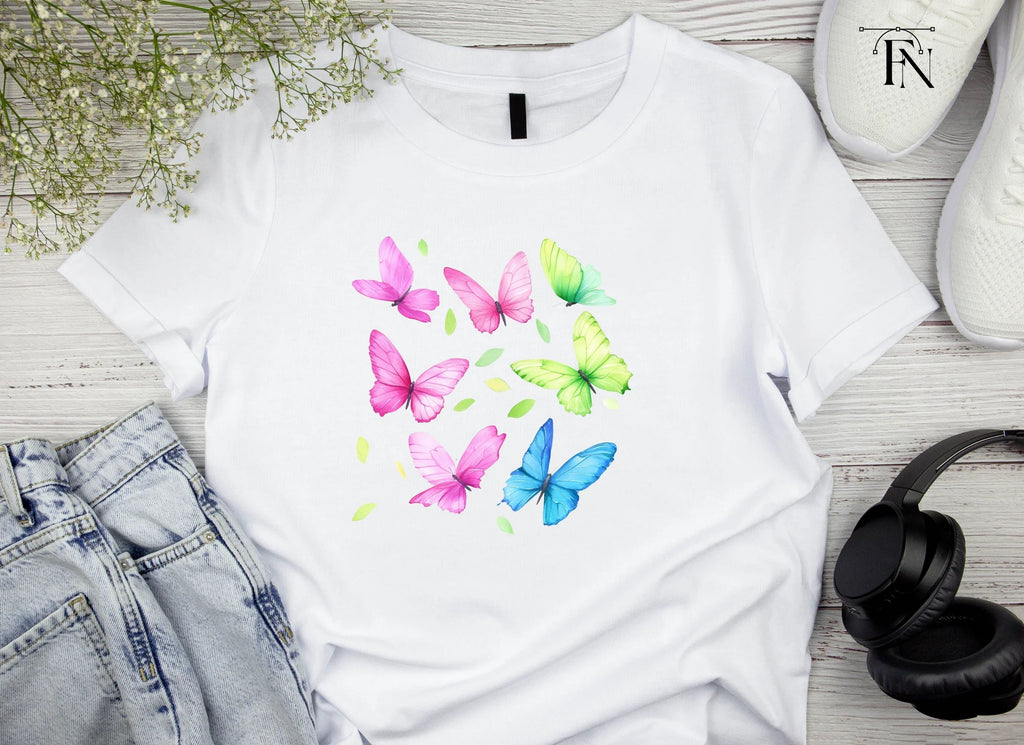 Vibrant Butterfly and Leaves Clipart Bundle