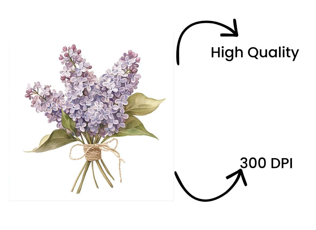 Charming Lilac Bouquets Clipart Bundle