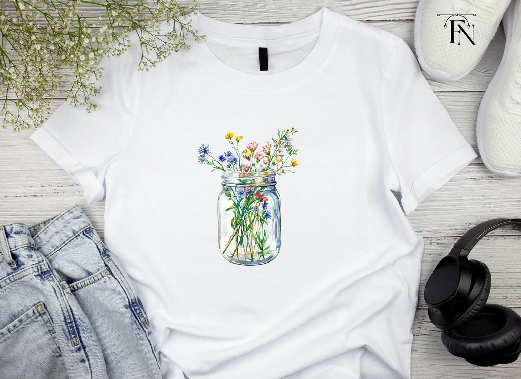 Wildflower Mason Jar Clipart Bundle