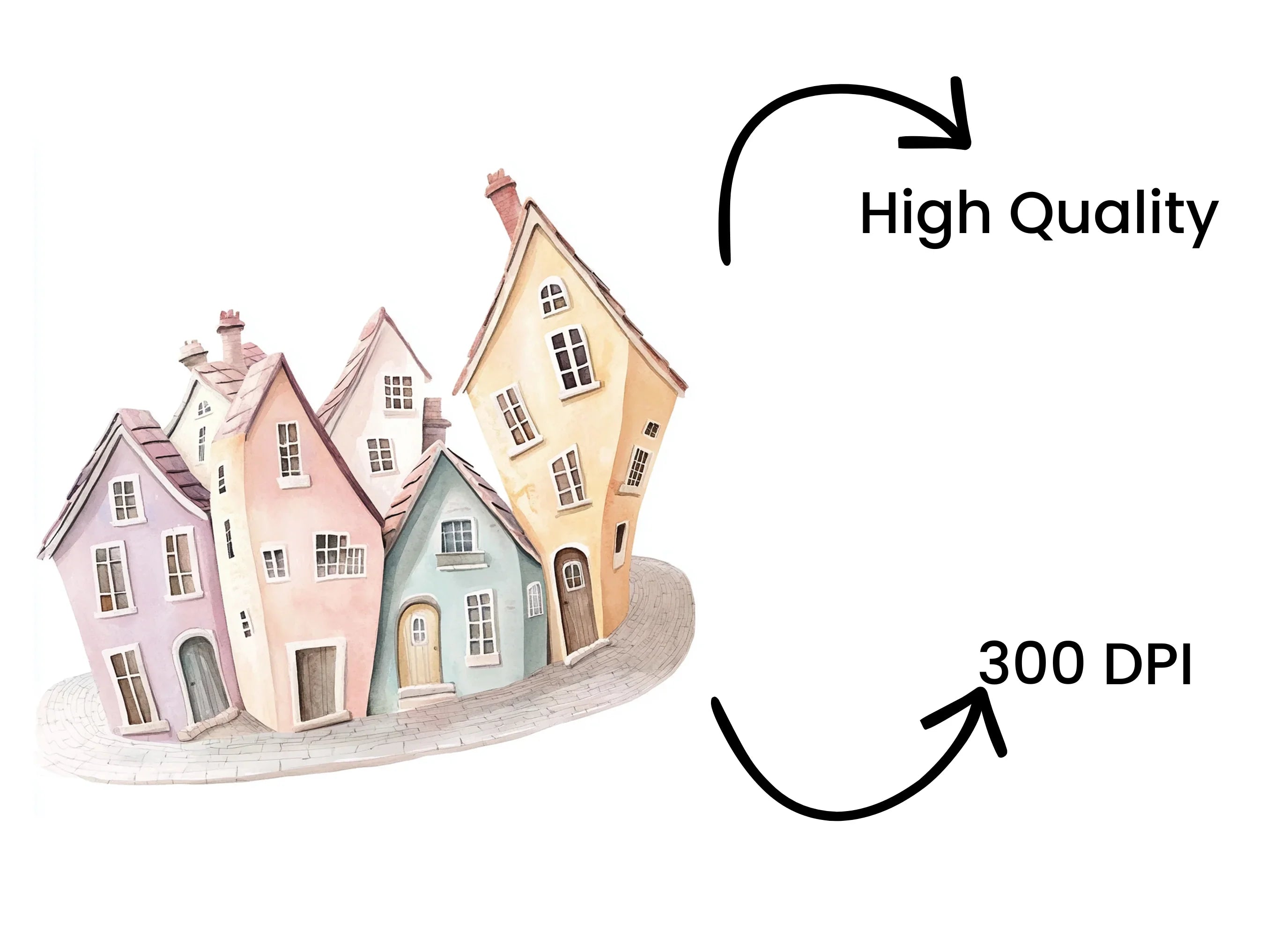 Charming Whimsical Houses Clipart Bundle
