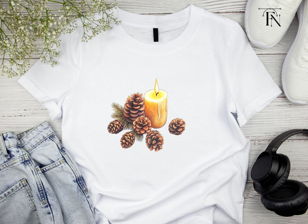 Christmas Candles and Pinecones Clipart Bundle