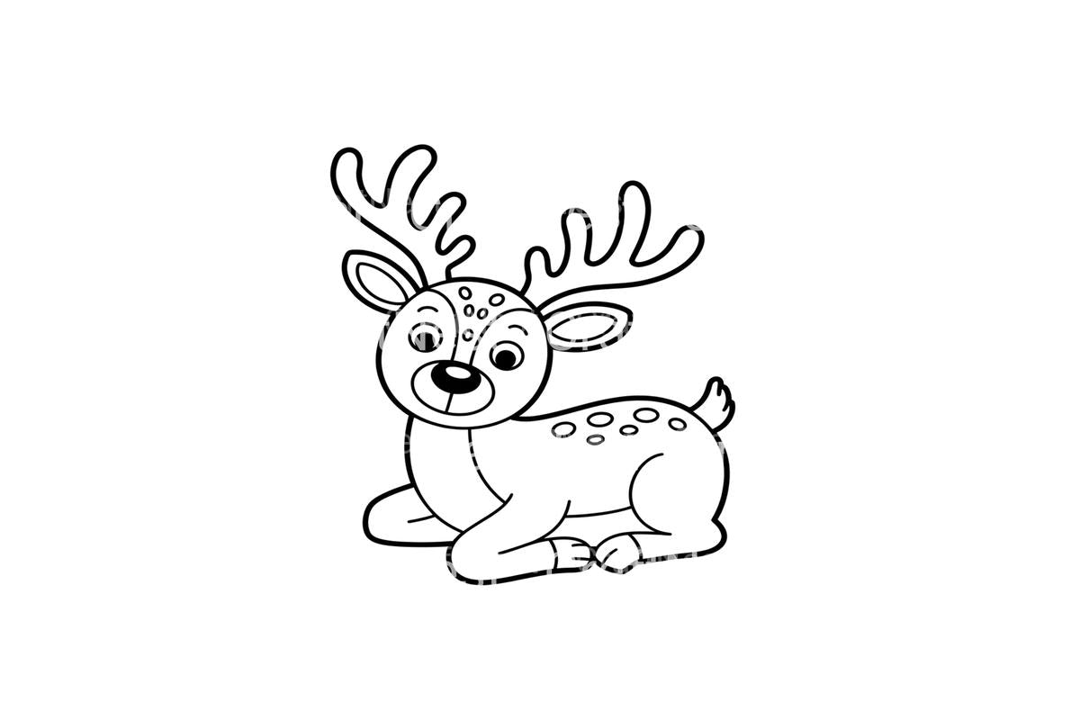 Cute Reindeer Christmas Coloring Books