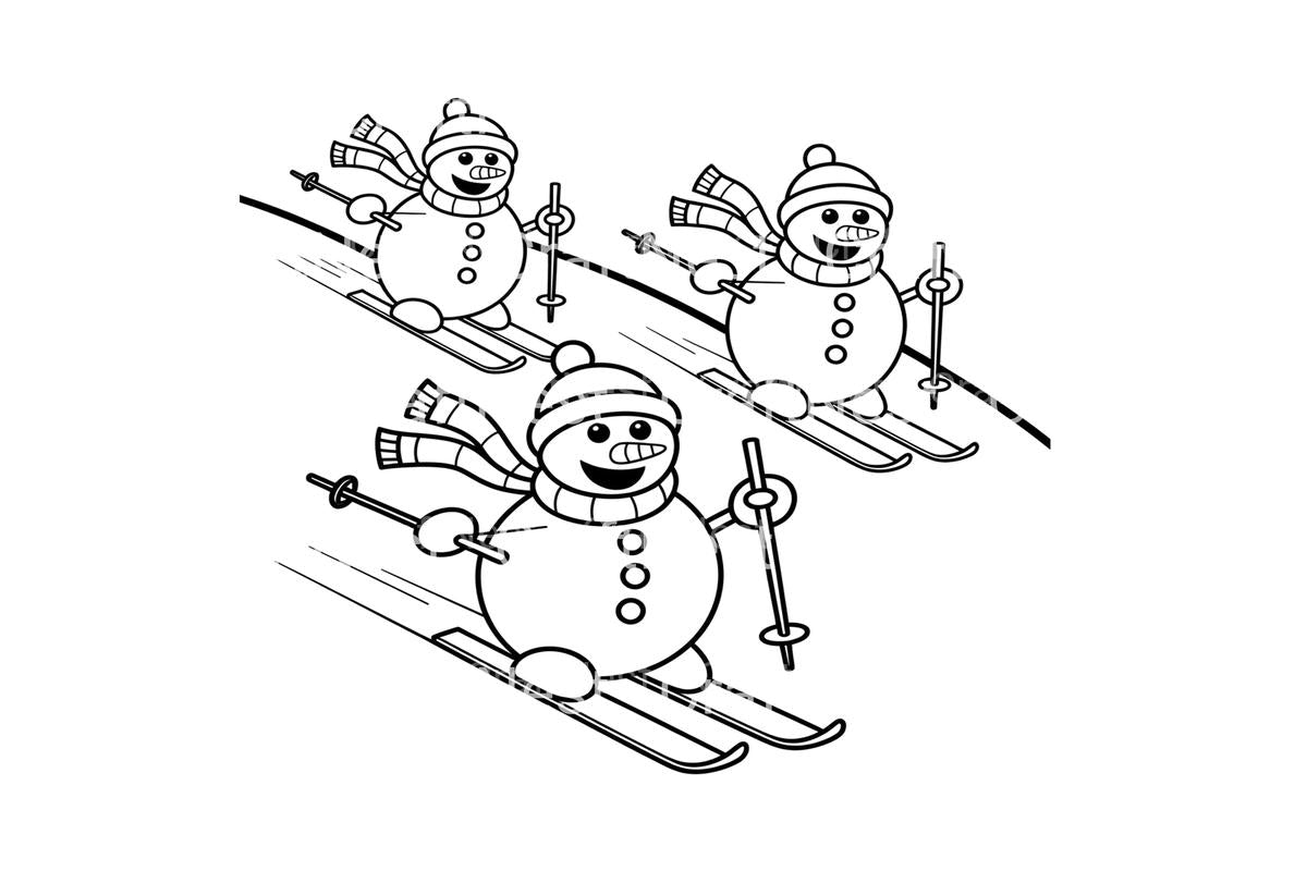 Snowman Skiing Adventure Coloring Books