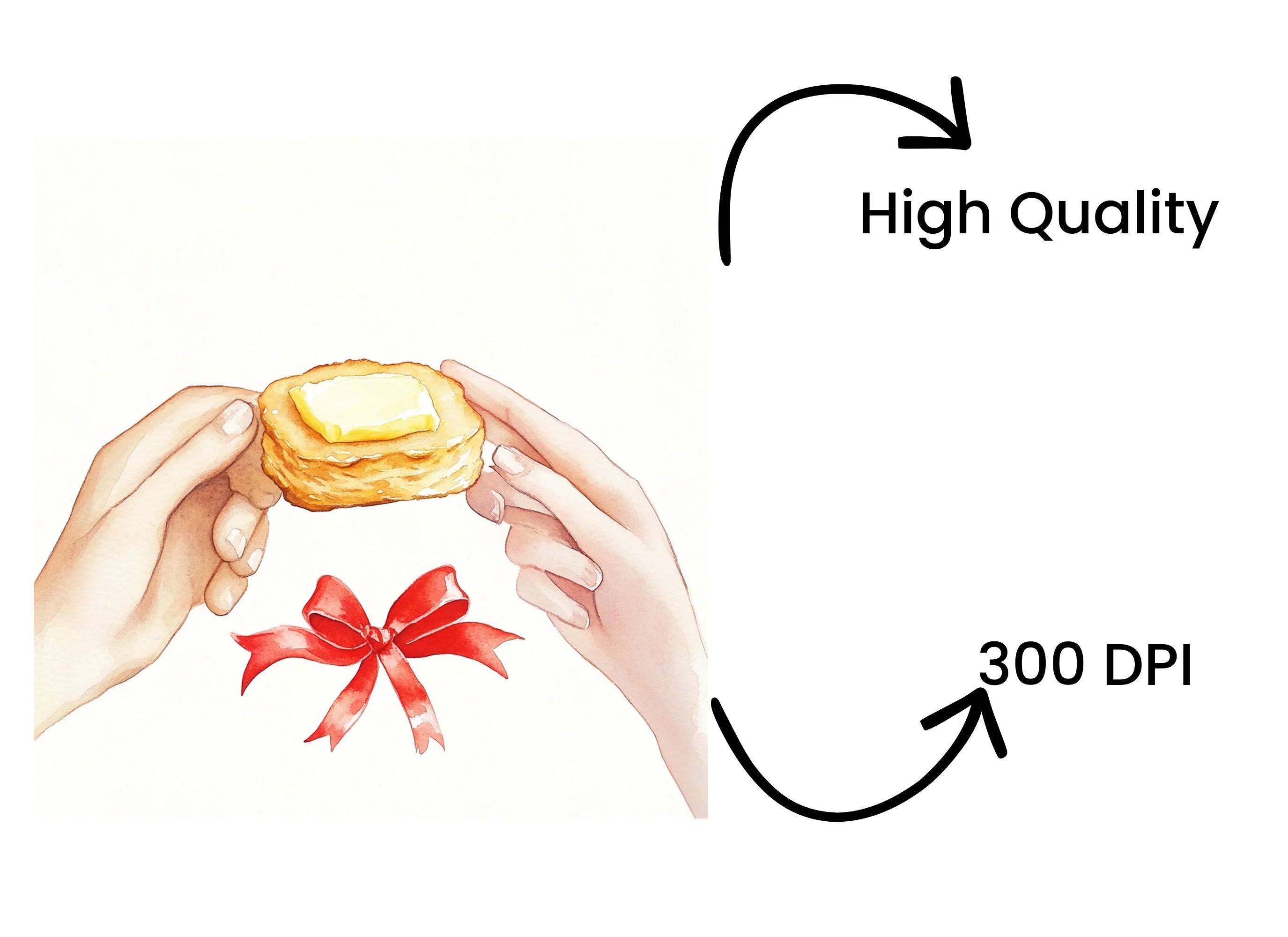 Hands Holding Biscuits with Ribbons Clipart Bundle