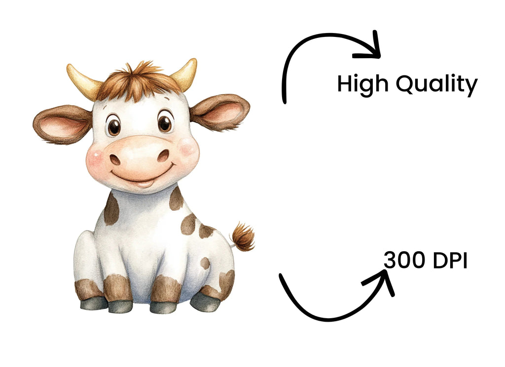Adorable Baby Cow Clipart Bundle