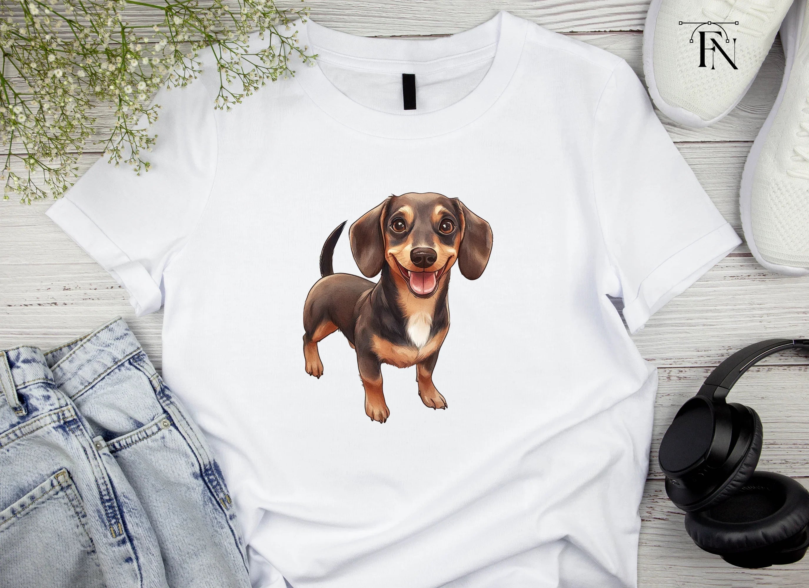 Happy Dachshund Puppy Clipart Bundle