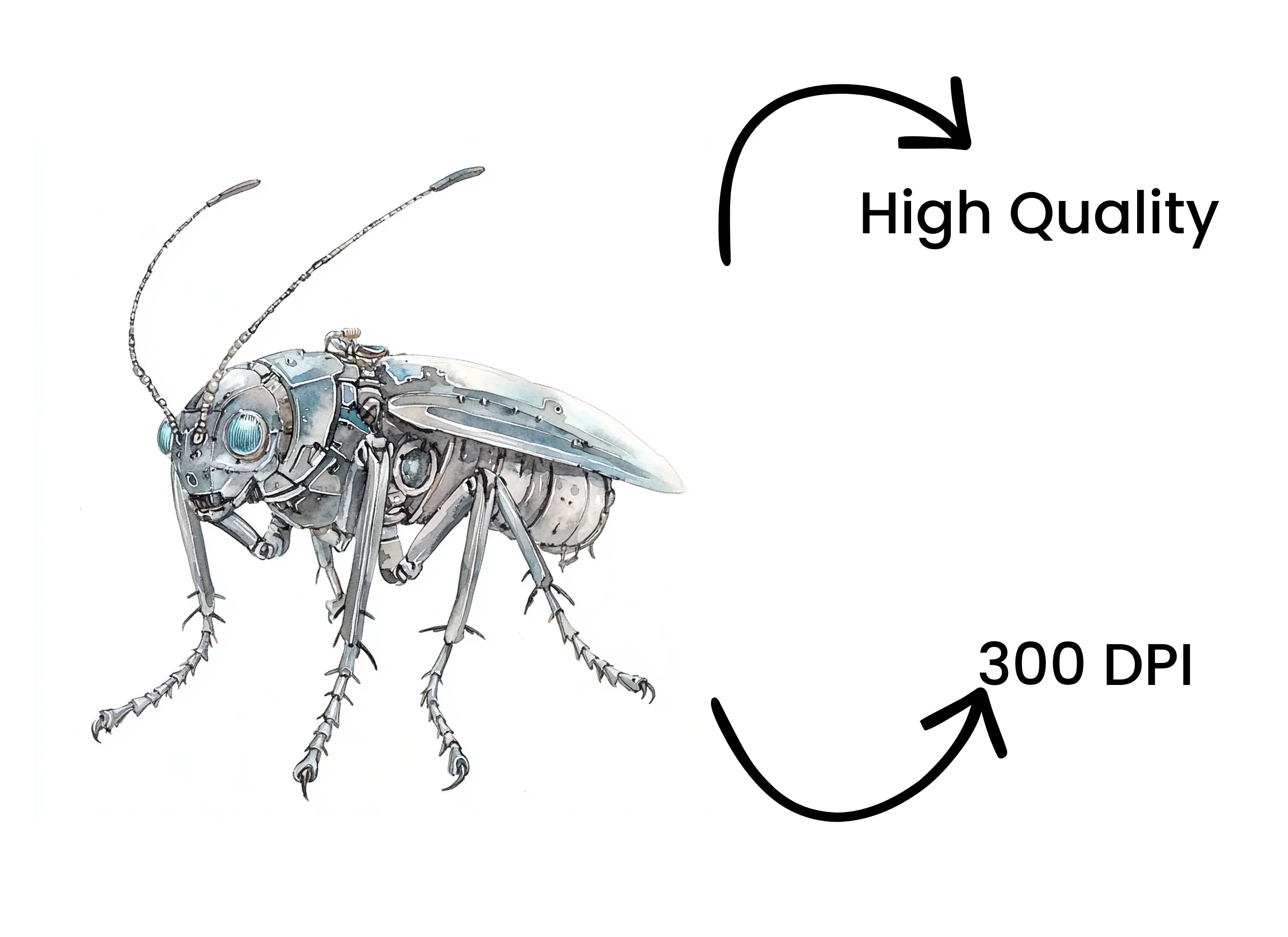 Futuristic Robot Insect Clipart Bundle