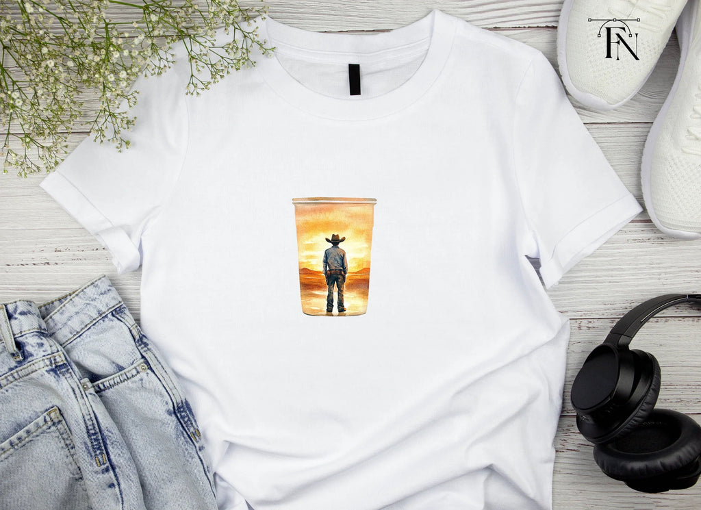 Lone Cowboy Sunset Tumbler Clipart Bundle