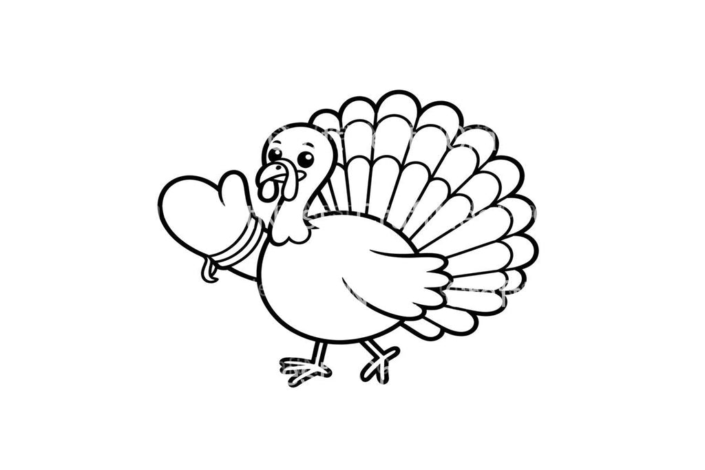 Baby Turkey with Mittens Coloring Books