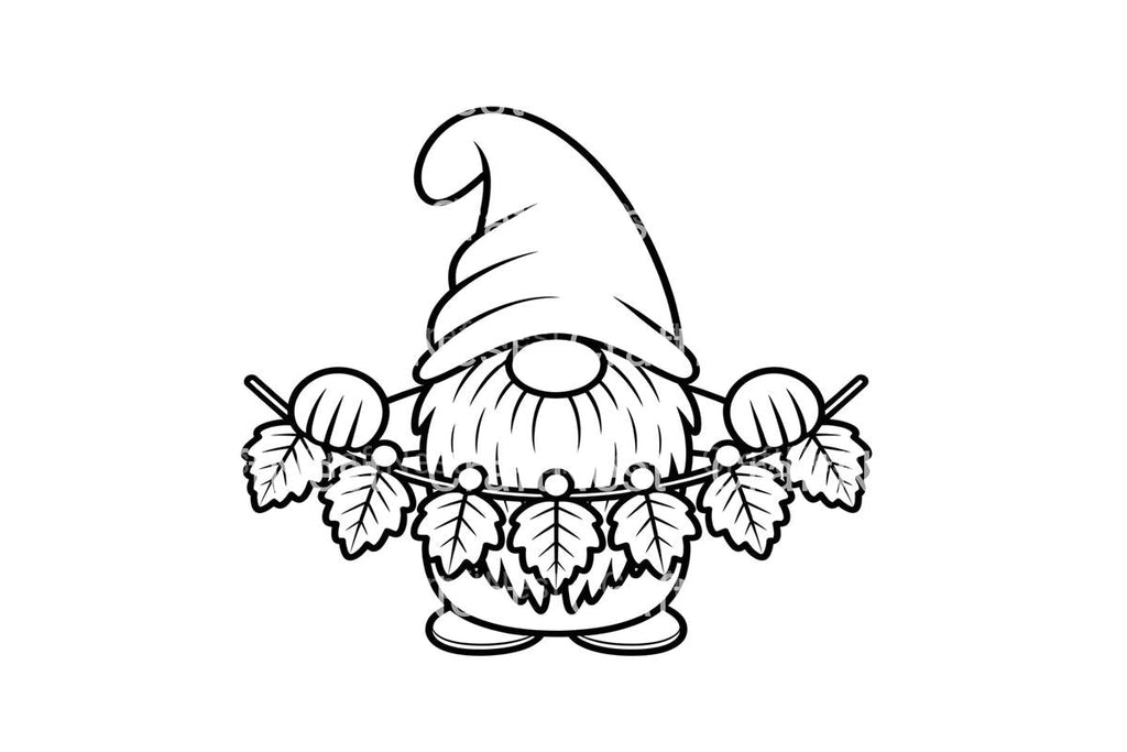 Autumn Gnomes with Leaf Garlands Coloring Books