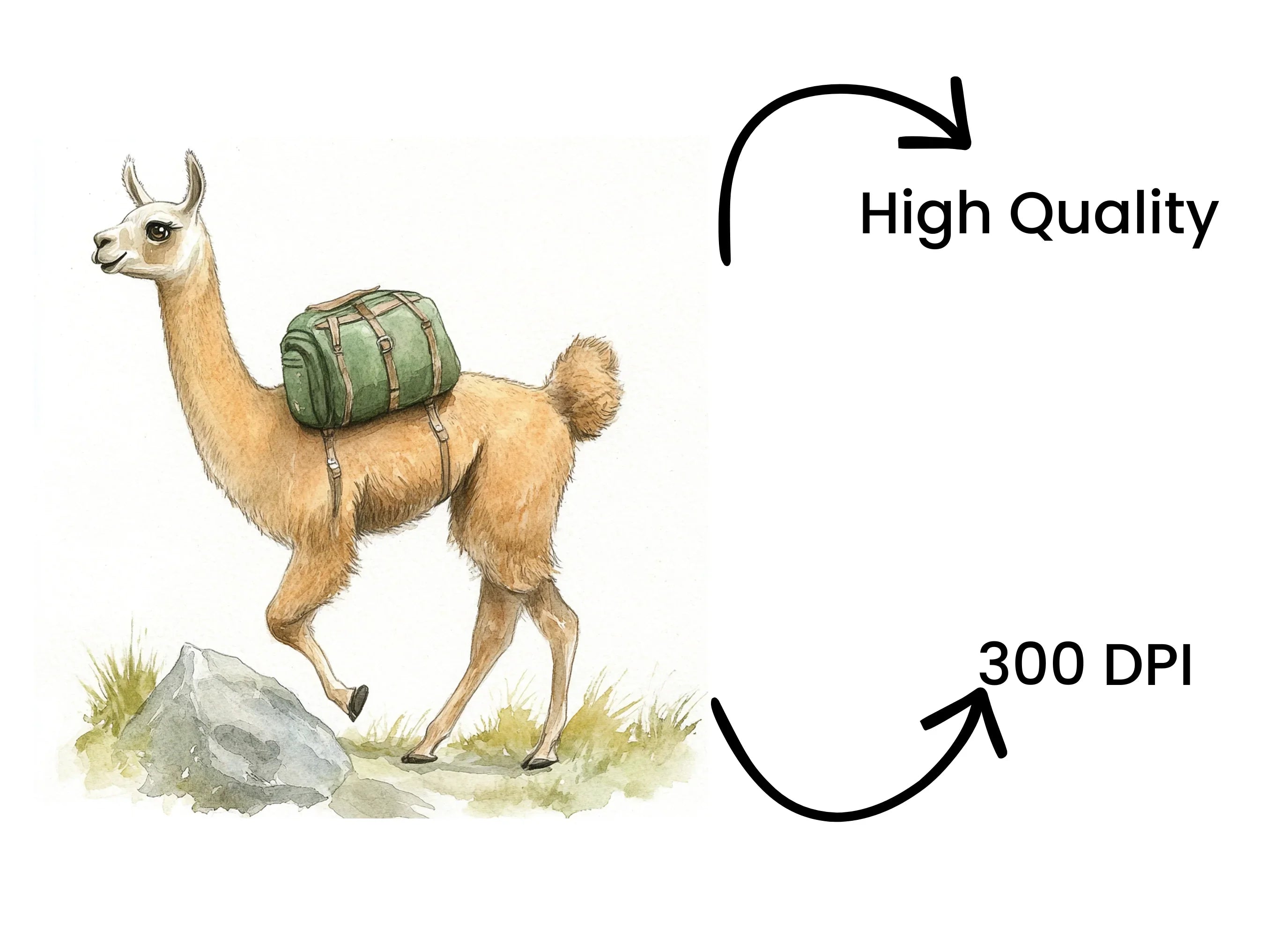 Llama Hiking Adventure Clipart Bundle