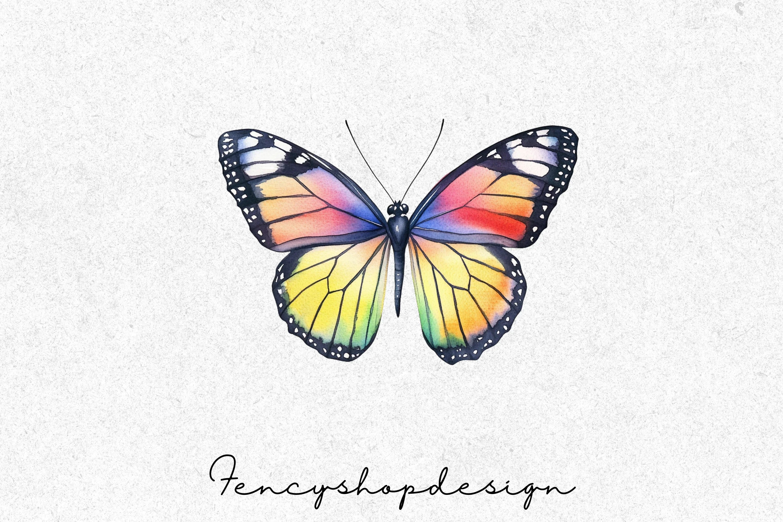 Vibrant Butterflies Clipart Bundle
