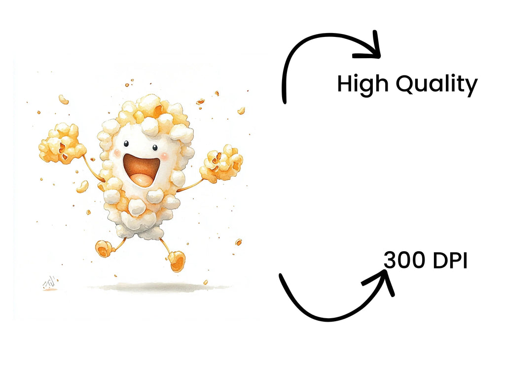 Happy Popcorn Characters Clipart Bundle