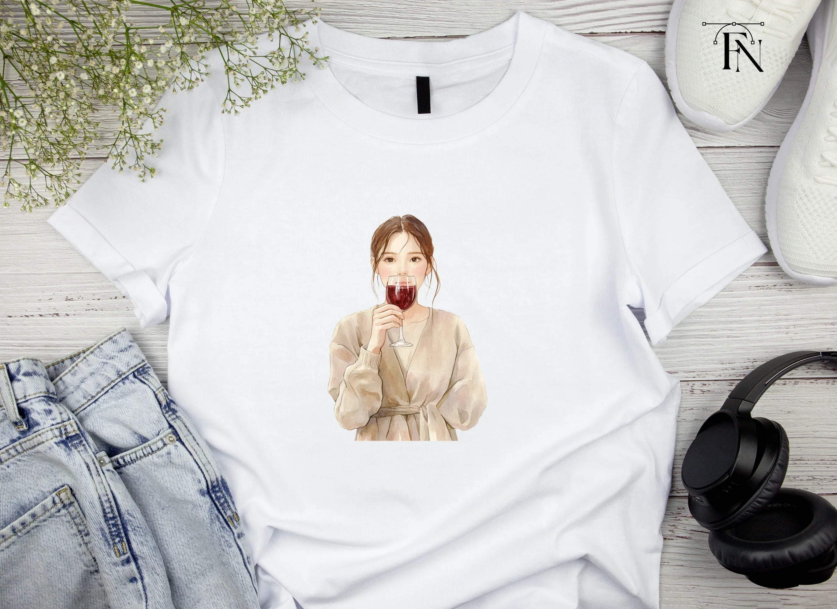 Women Drinking Wine Clipart Bundle