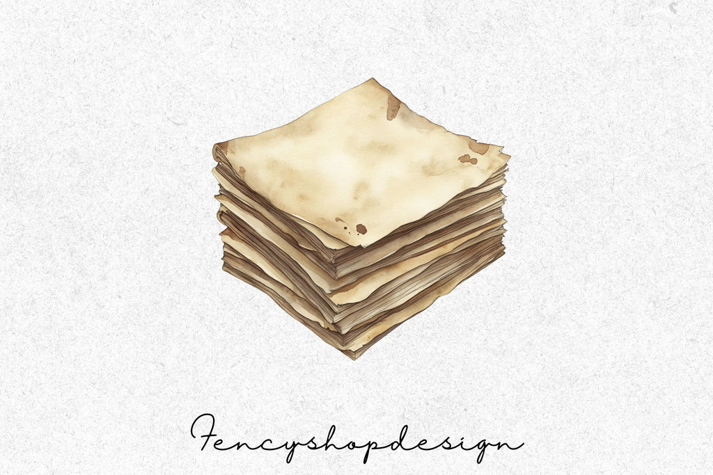 Vintage Aged Stacks Old Book Clipart Bundle