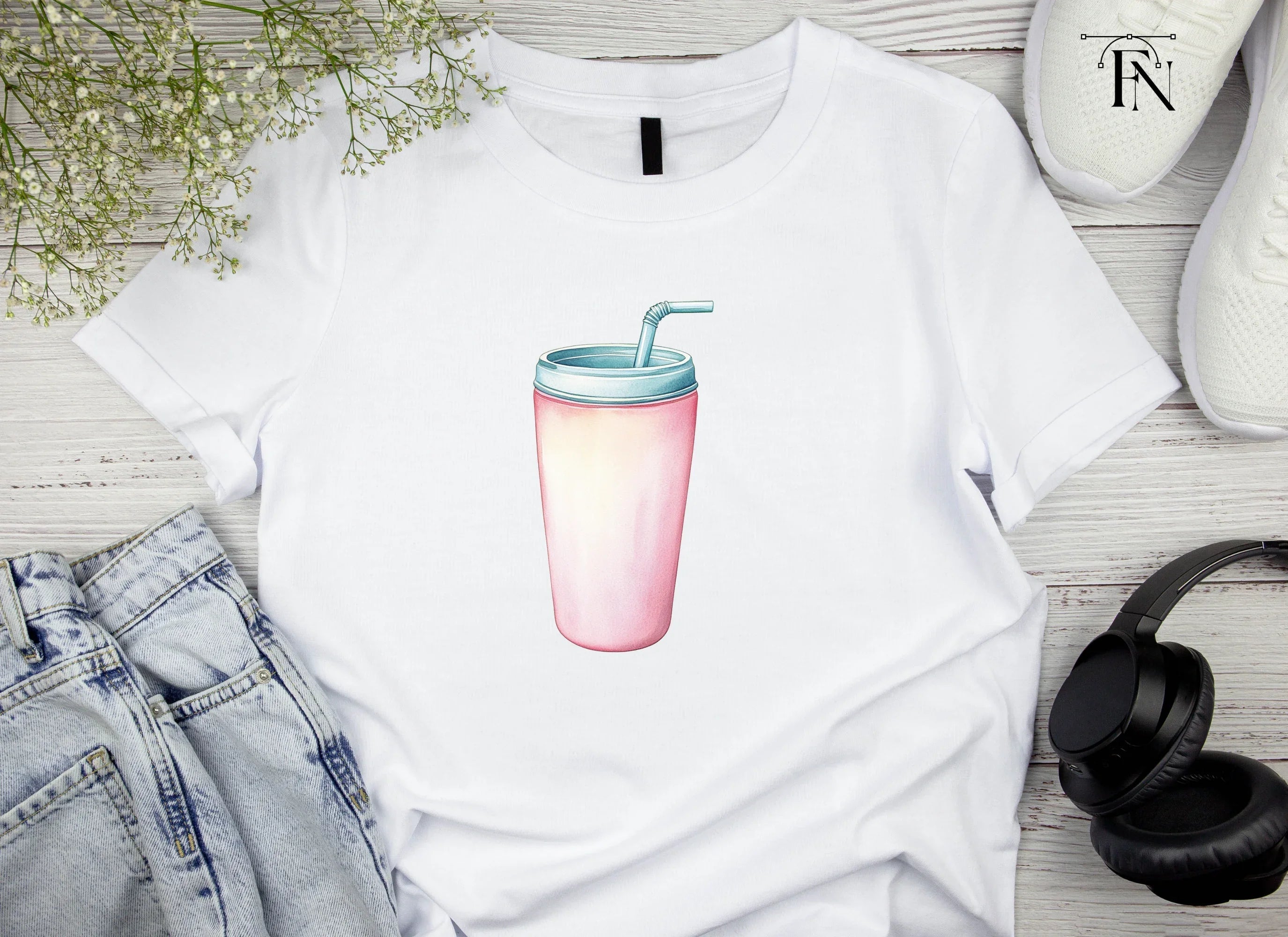 Pink Drink Tumbler Clipart Bundle