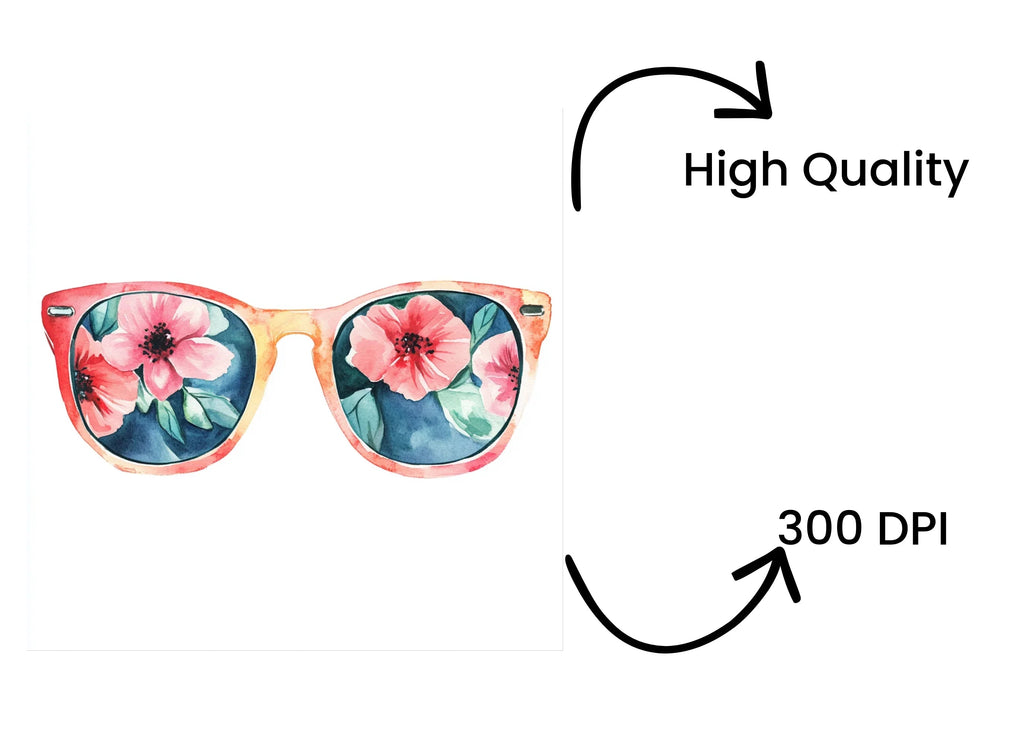 Floral Reflection Sunglasses Clipart Bundle