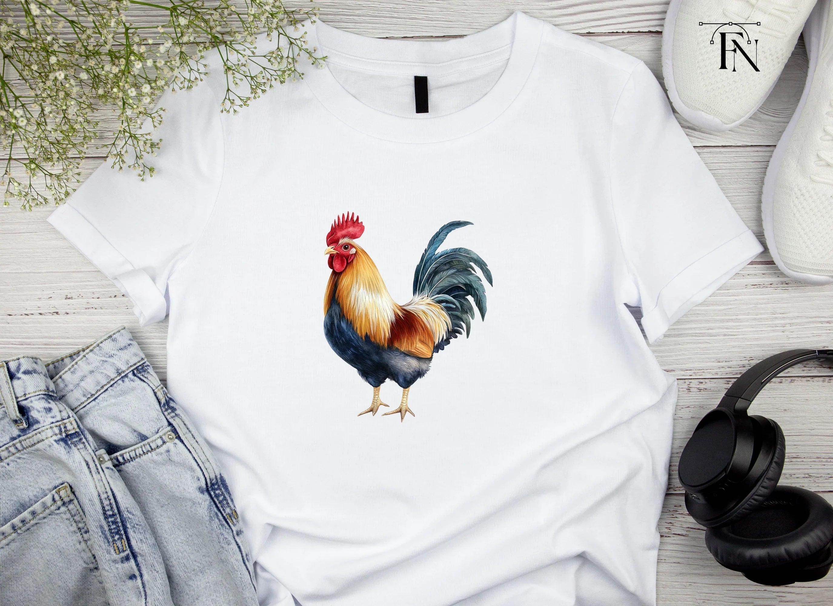 Realistic Rooster Clipart Bundle